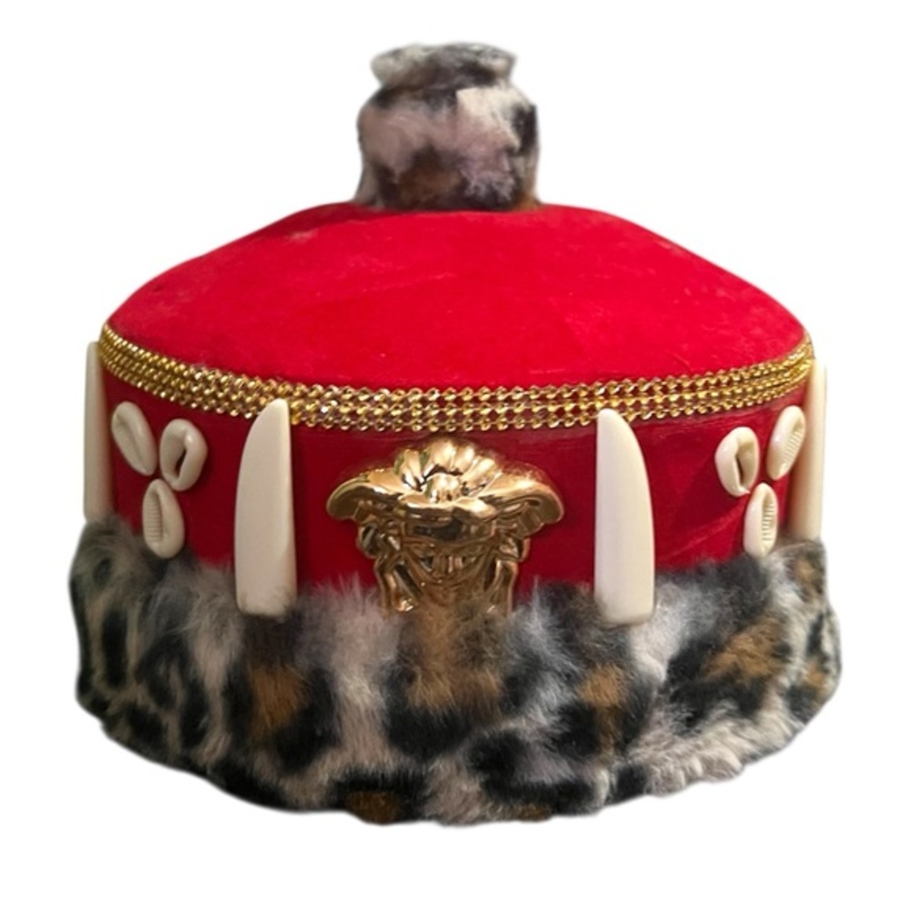 African Cowrise Traditional Royalty Crown, Embellished